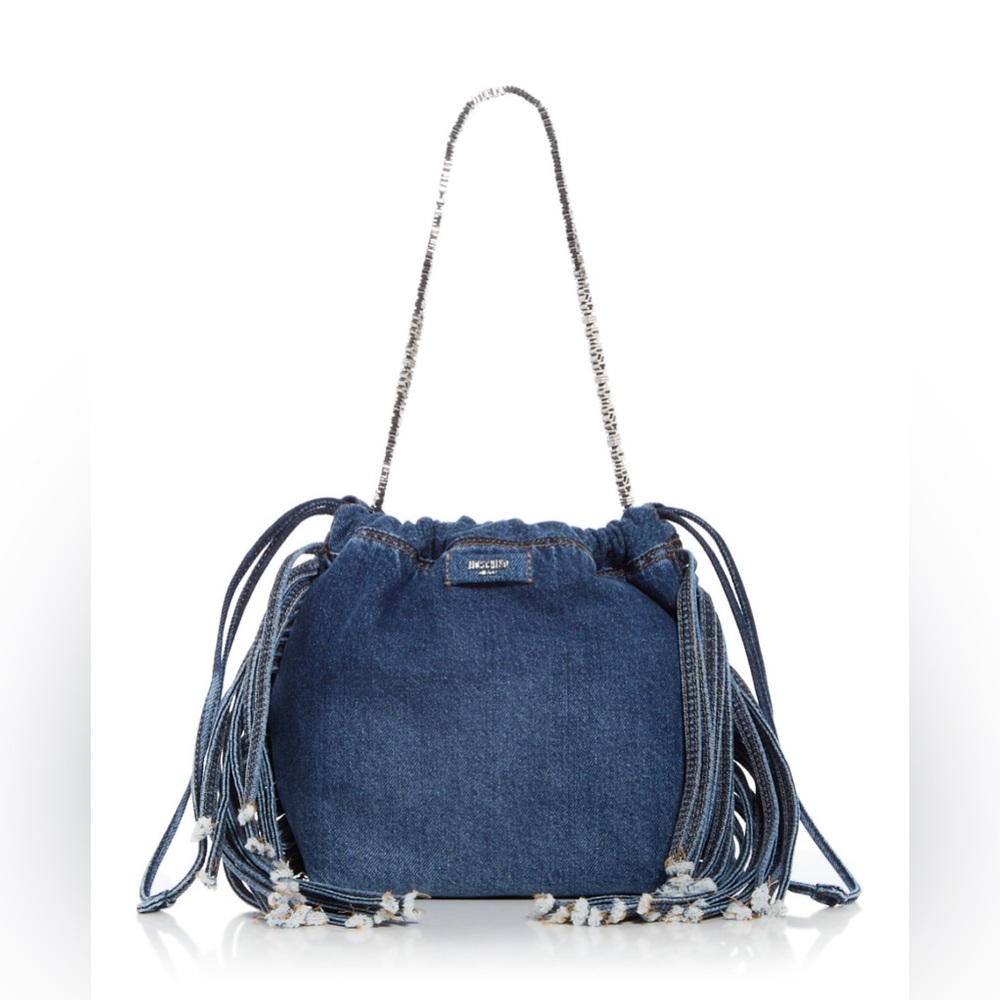 Moschino Mini Lettering Blue Denim Shoulder Bag